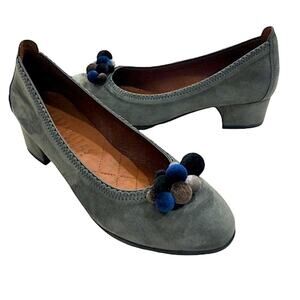 Hispanitas Pump Heels Jedda Pom Pom Suede Gray